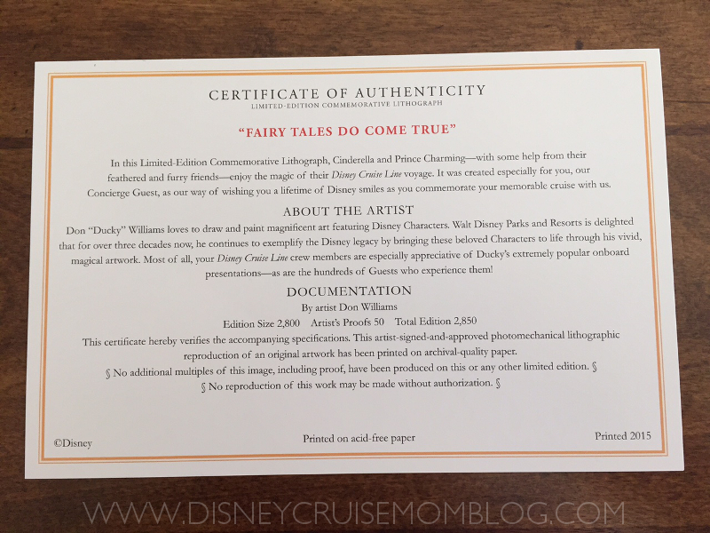 Disney Cruise Line lithograph