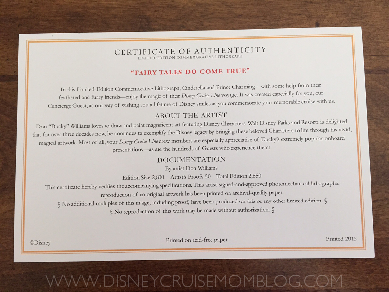 Disney Cruise Line lithograph