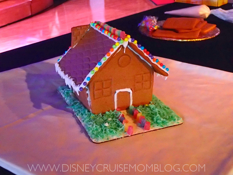 Gingerbread house making on a Disney cruise