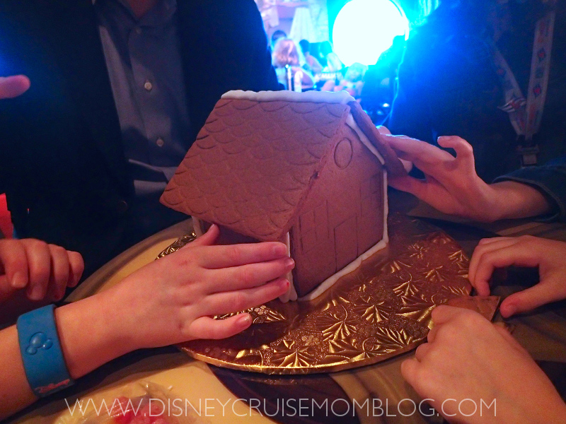 Gingerbread house making on a Disney cruise