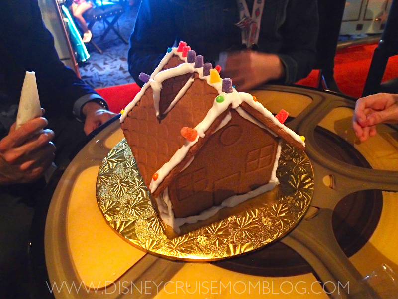 Gingerbread house making on a Disney cruise