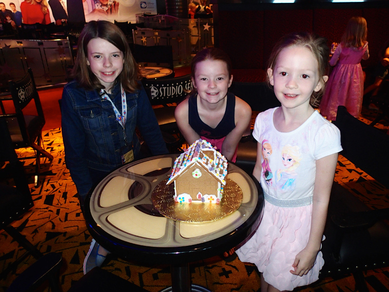 Gingerbread house making on a Disney cruise