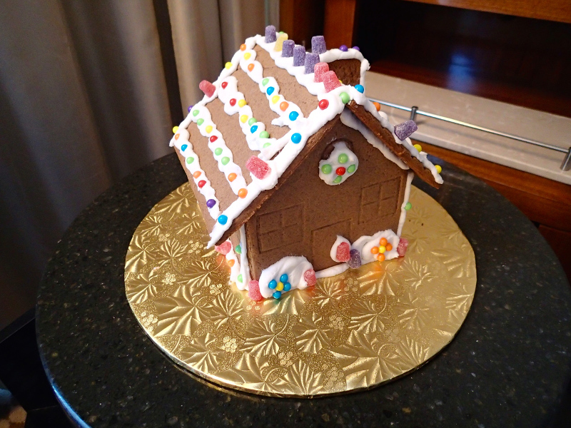 Gingerbread house making on a Disney cruise