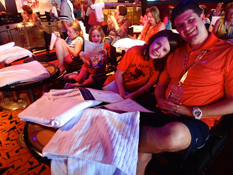 Towel folding class on the Disney Wonder