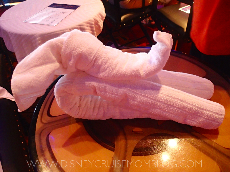 Towel folding class on the Disney Wonder