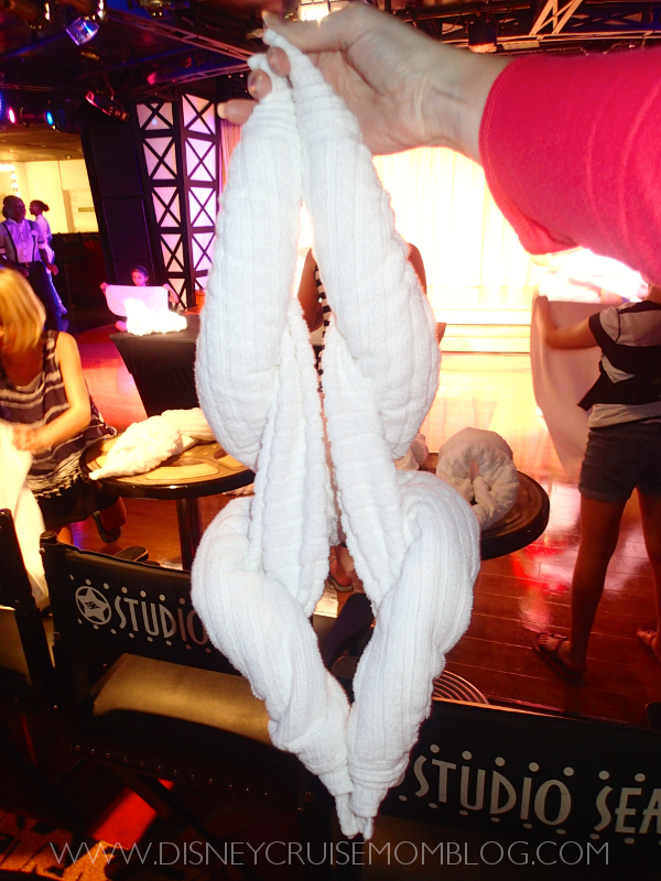 Towel folding class on the Disney Wonder