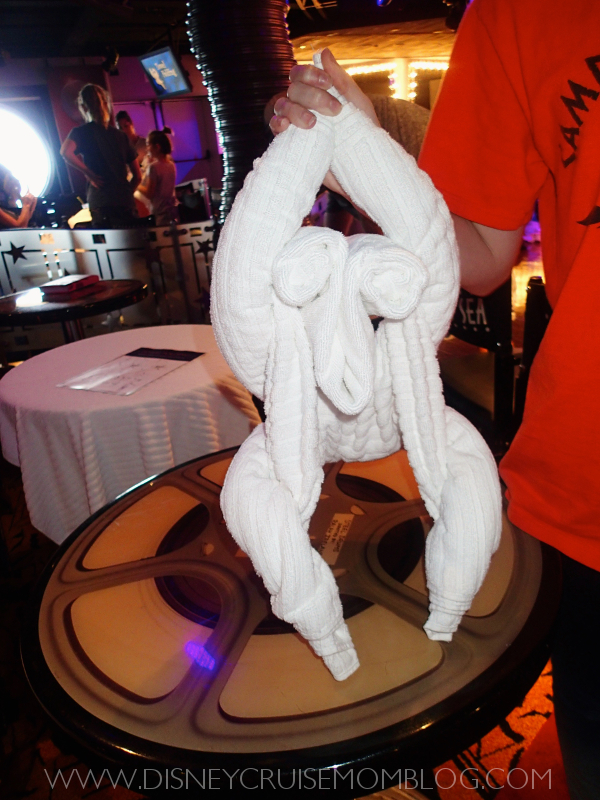 Towel folding class on the Disney Wonder