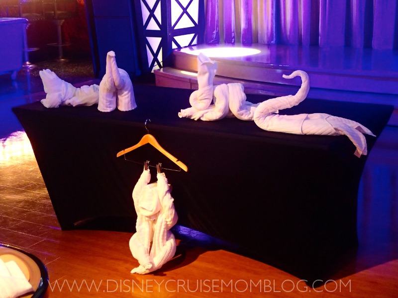 Towel folding class on the Disney Wonder