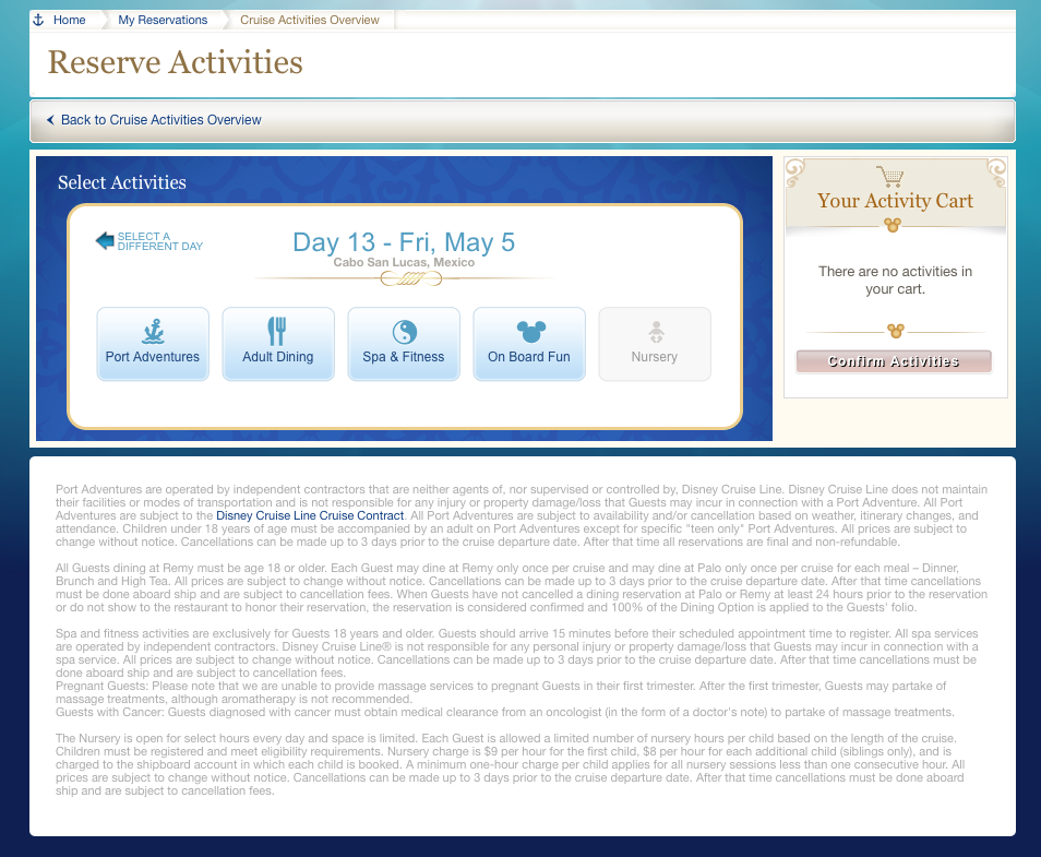 Disney cruise online check-in