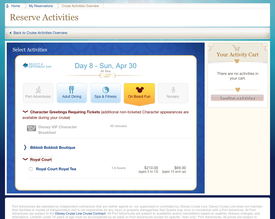 Disney cruise online check-in