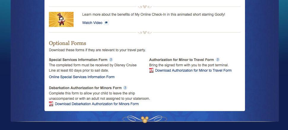 Disney cruise online check-in