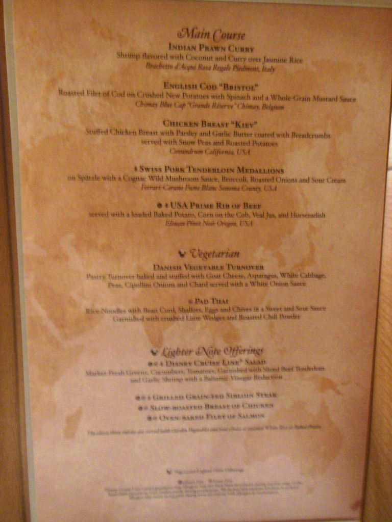 Disney cruise world of flavor menu