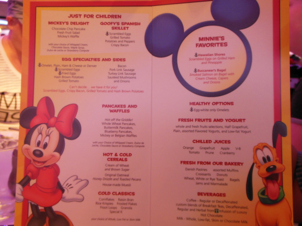 Disney Wonder character breakfast
