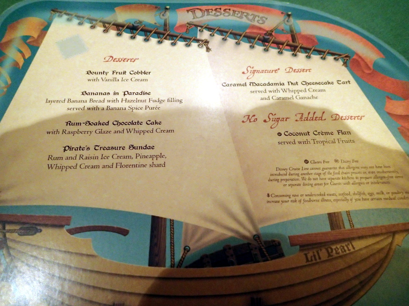 Disney cruise pirate night menu