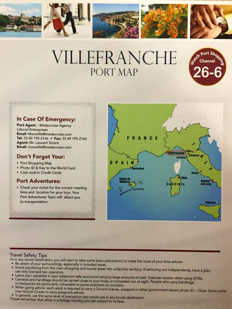 Disney Cruise Villefranche map