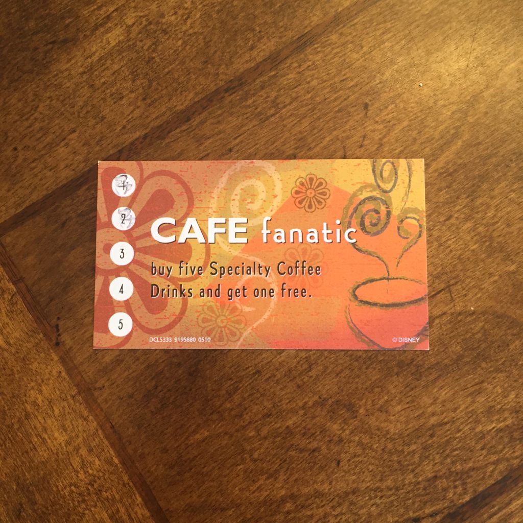 Disney Cruise Cove Cafe Card