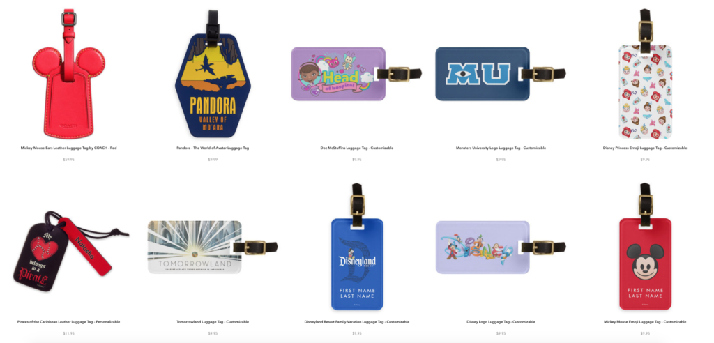 Disney luggage tags