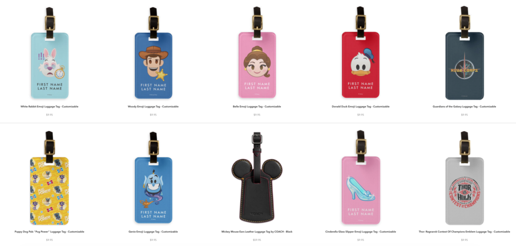 Disney luggage tags