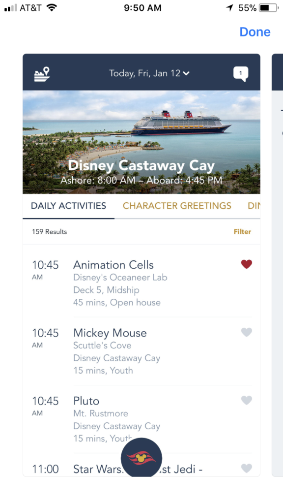 Disney Cruise Line App