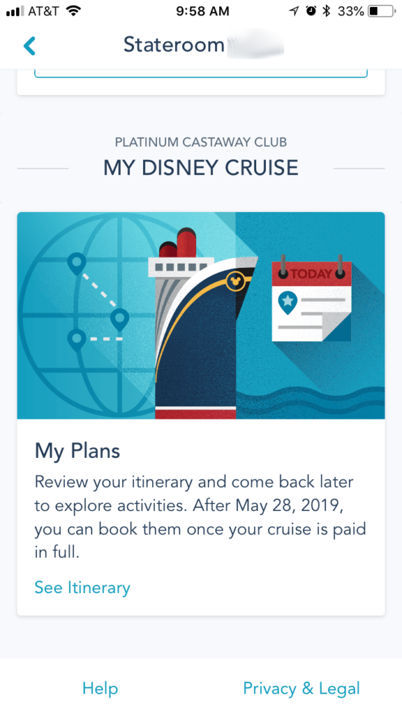 Disney Cruise Line App Update