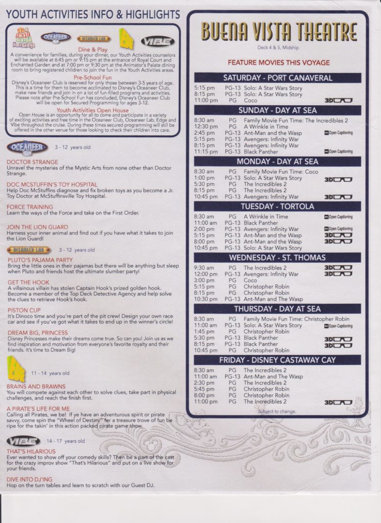 Daily Navigators Disney Fantasy