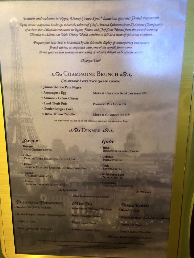 Remy Brunch Disney Cruise