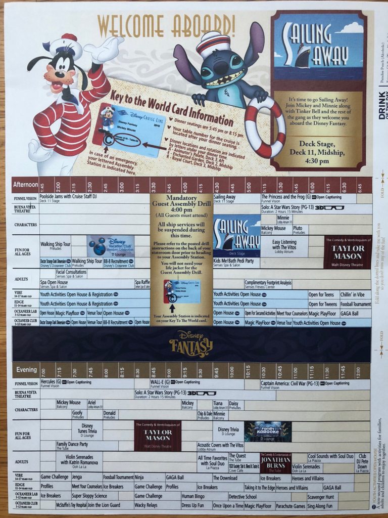 Disney Fantasy Daily Navigators