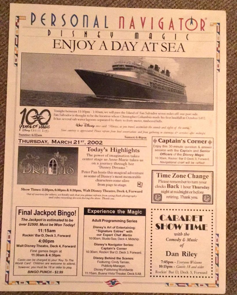 Disney Cruise Magic Navigators 2002