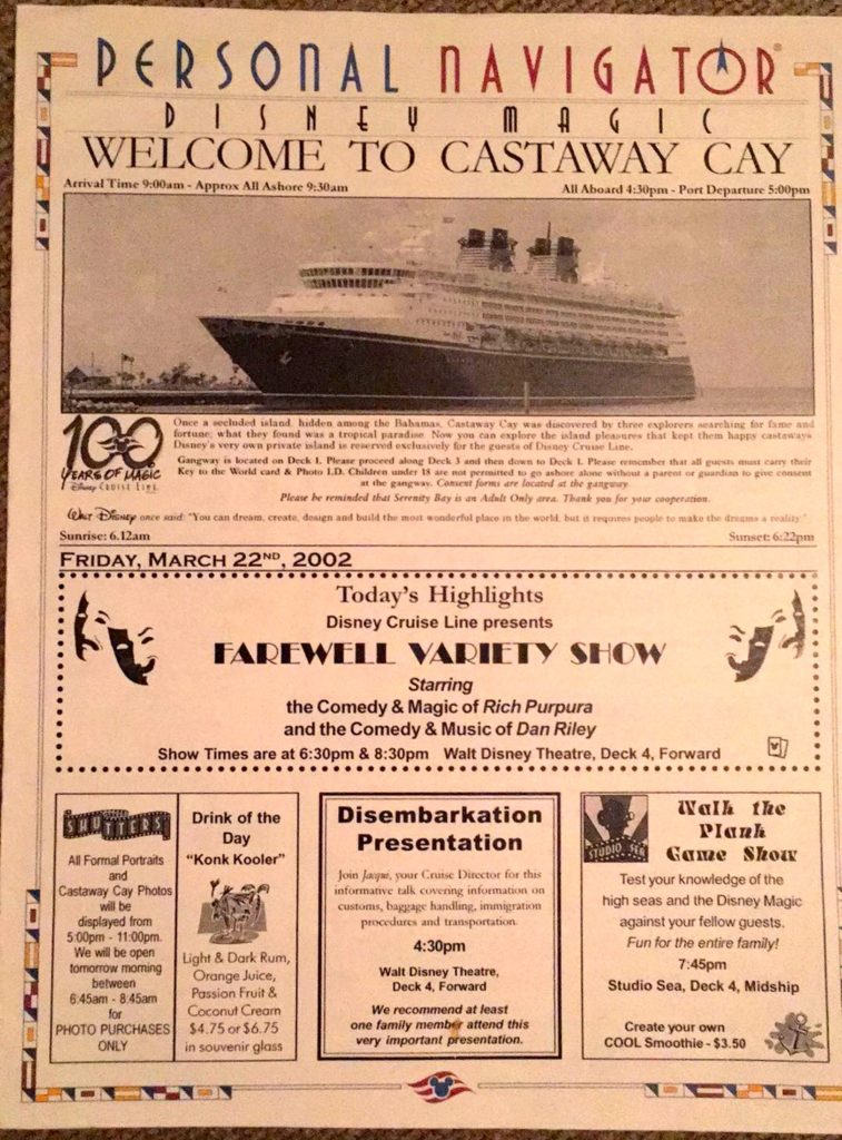 Disney Cruise Magic Navigators 2002