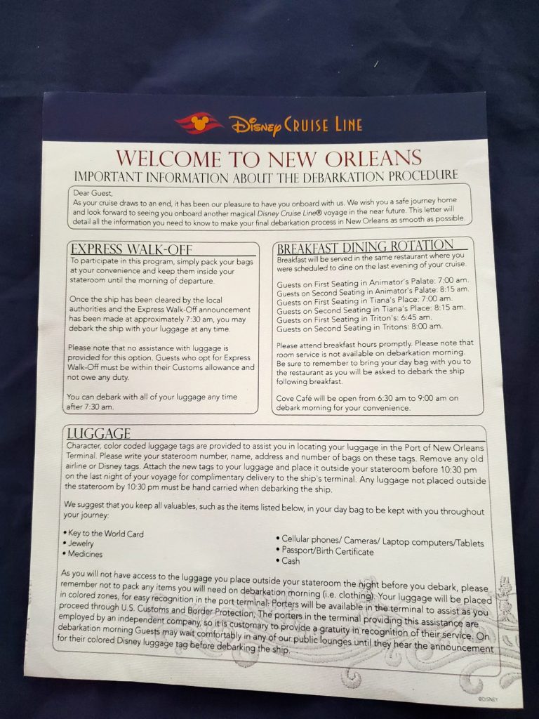 Disney Wonder New Orleans Trip Report