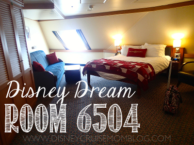 Photographs and details about stateroom 6504 on the Disney Dream cruise ship.