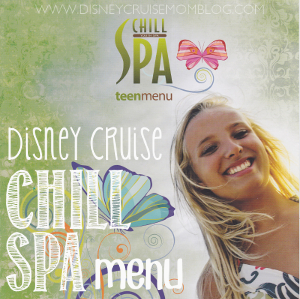 Disney Cruise Mom Blog Chill Spa Menu