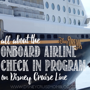 Disney Cruise onboard airline check in