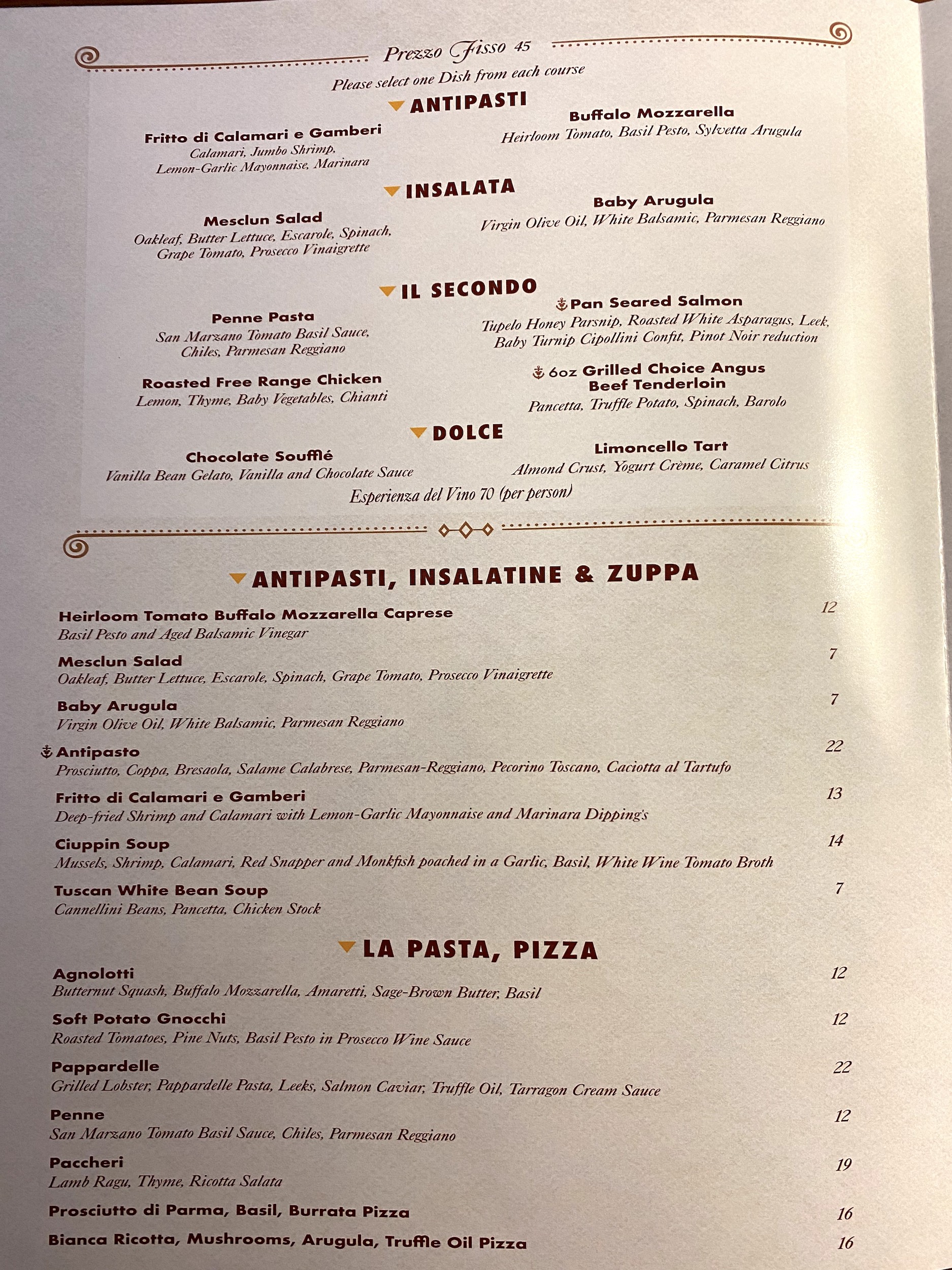 Disney Dream Palo Dinner menu • Disney Cruise Mom Blog