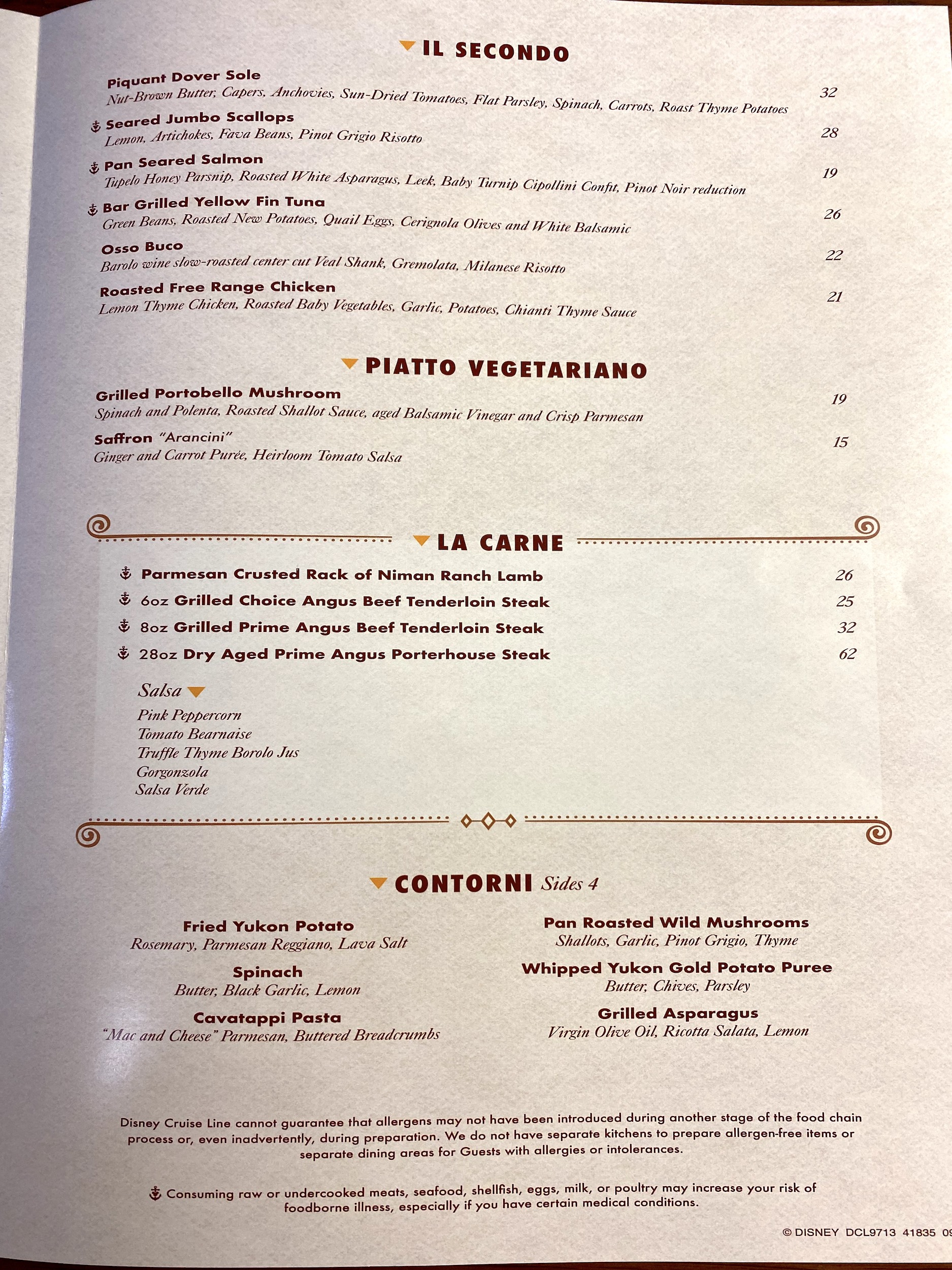 Disney Dream Palo Dinner menu • Disney Cruise Mom Blog